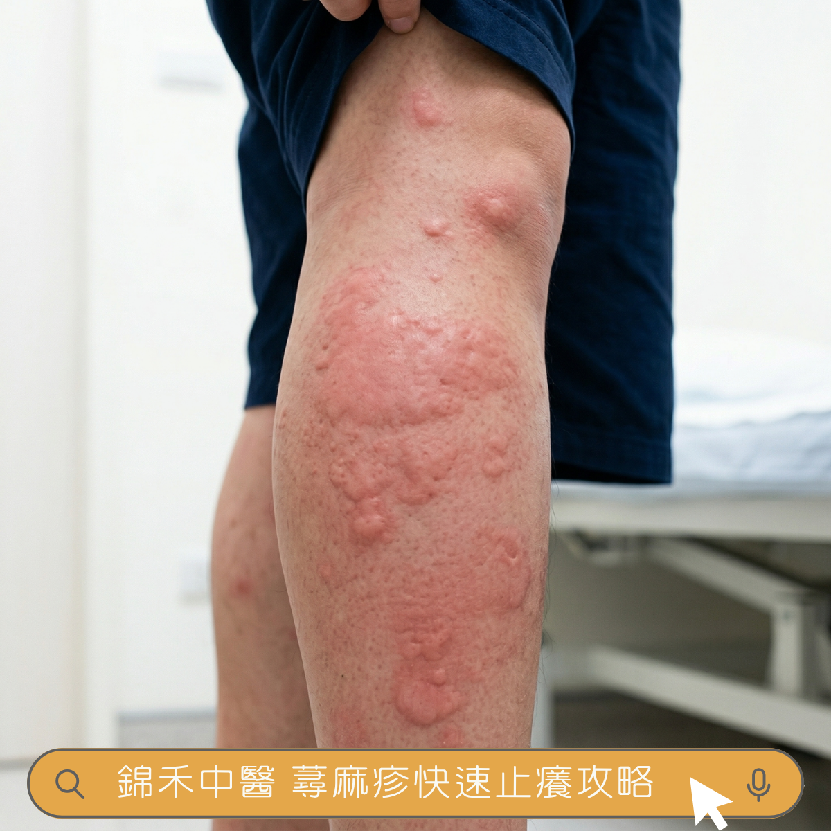 腿部蕁麻疹照片