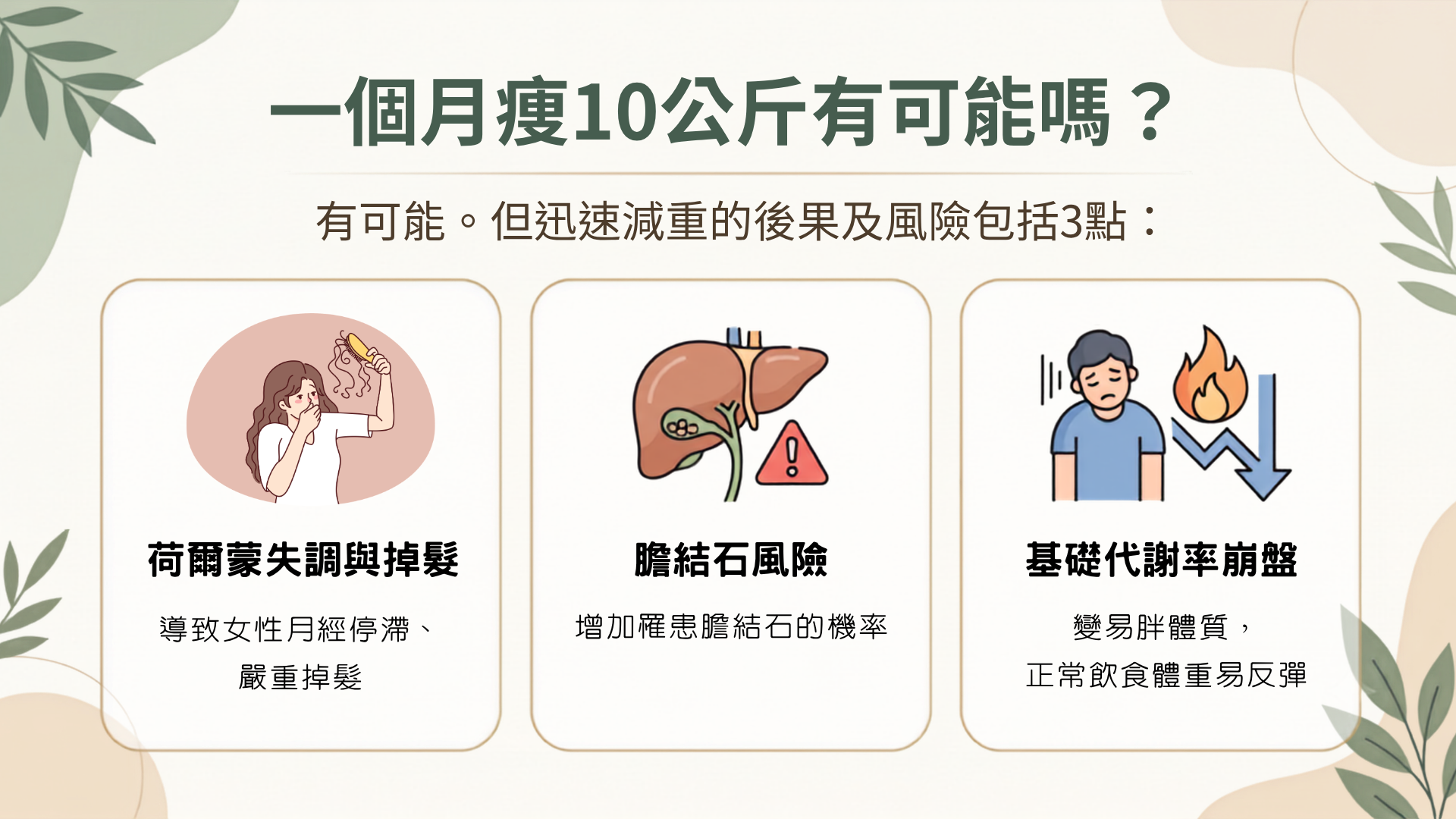一個月瘦10公斤的風險